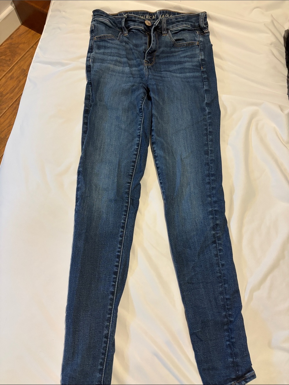 American Eagle Outfitters Dark Blue High-Rise Skinny Jeans